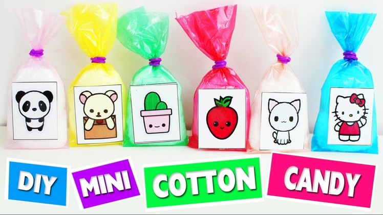 DIY Miniature Kawaii Cotton candy Bags - Easy doll Crafts - 5 minutes craft