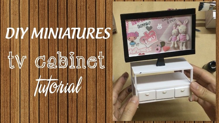 DIY Miniature TV Cabinet Tutorial | How to make a miniature TV Cabinet for your Barbie Doll