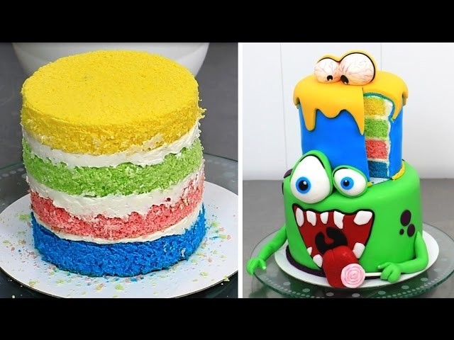 DIY MONSTERS Cake  - Kids Cake Idea by CakesStepbyStep