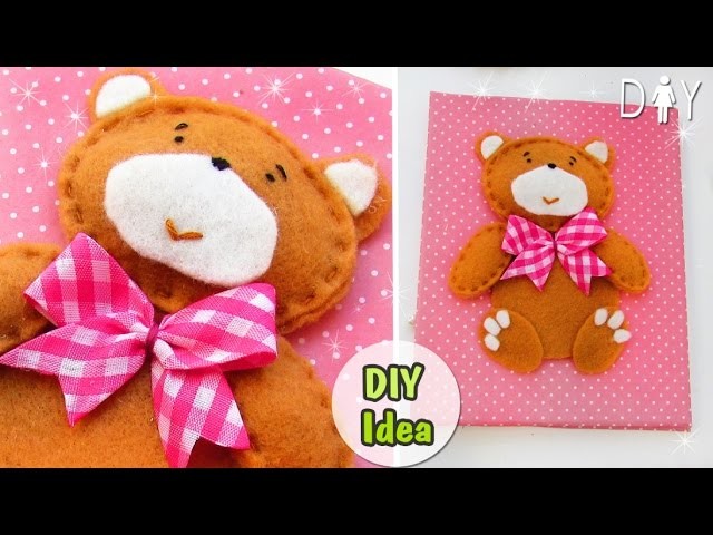 DIY NOTEPAD WITH SOFT BEAR. FROM SCRATCH.PRIVATE DIARY
