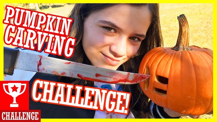 DIY PUMPKIN CARVING CHALLENGE! KIDS WITH KNIVES & BLOOD SLIME!  |  KITTIESMAMA