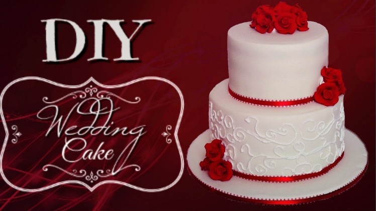 DIY RED ROSE WEDDING CAKE || Janie's Sweets