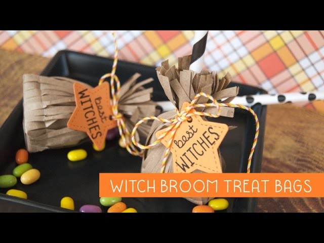 DIY Witch Broom Treat Bags for Halloween