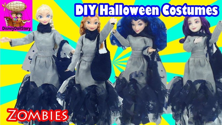 DIY Zombies Costume for Halloween Descendants Mal Evie Elsa Anna Disney Dress Up