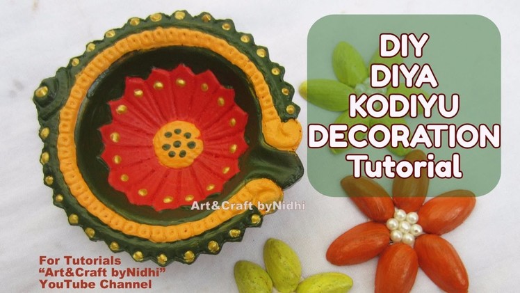 Easy DIY Diya Kodiyu Painting Multicolor Decoration Tutorial for Diwali Festival