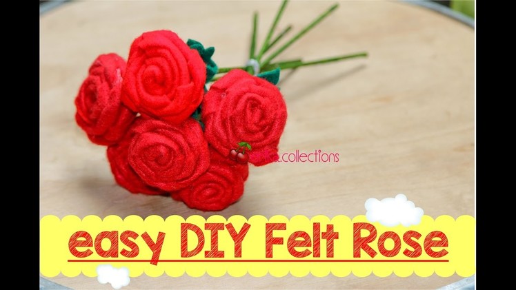 Easy DIY Felt Rose tutorial - tutorial membuat mawar dari flanel