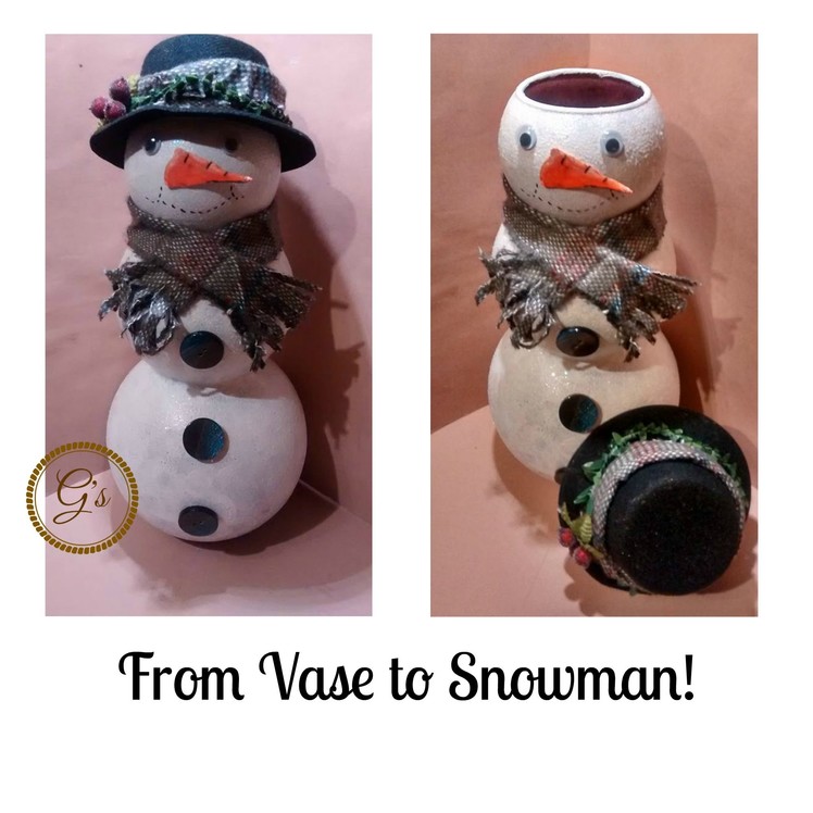 From Vase to Snowman - An upcycle DIY