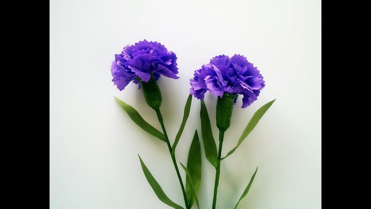How To Make Carnation Flower From Crepe Paper   Craft Tutorial
