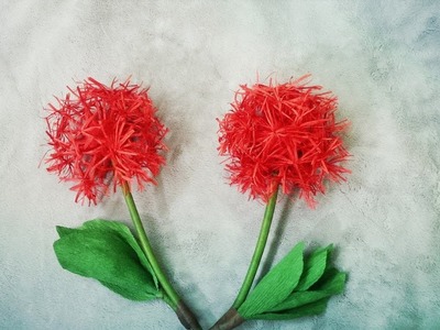 How To Make Haemanthus Multiflorus | Blood Lily Flower From Crepe Paper - Craft Tutorial