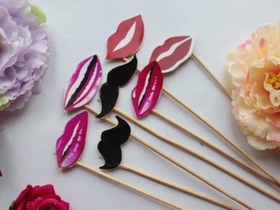 HOW TO MAKE PARTY SUPPLIES - MUSTACHE AND LIP -DIY IDEAS -PHOTO BOOTH PROBS