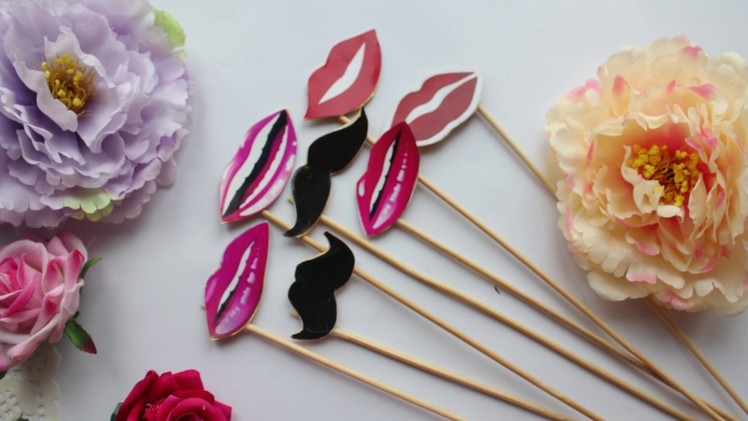 HOW TO MAKE PARTY SUPPLIES - MUSTACHE AND LIP -DIY IDEAS -PHOTO BOOTH PROBS
