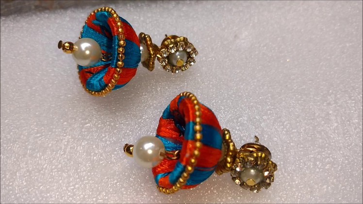 How to make silk thread jhumkas | DIY silk thread earrings, thread hacks, basic silk thread earrings