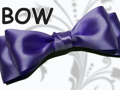 Ribbon bow diy. DIY Make Simple Easy Bow of satin ribbons. DIY beauty and easy