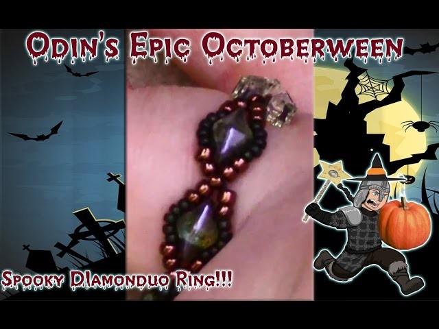 Spooky Lessons With Odin: Diamonduo Beaded Ring Band DIY Jewelry Tutorial