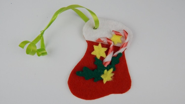 Christmas boot - felt gift label | DIY Christmas felt gift label Christmas boot