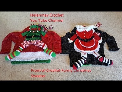Crochet Funny Christmas Sweater with removable pet outfit DIY Tutorial
