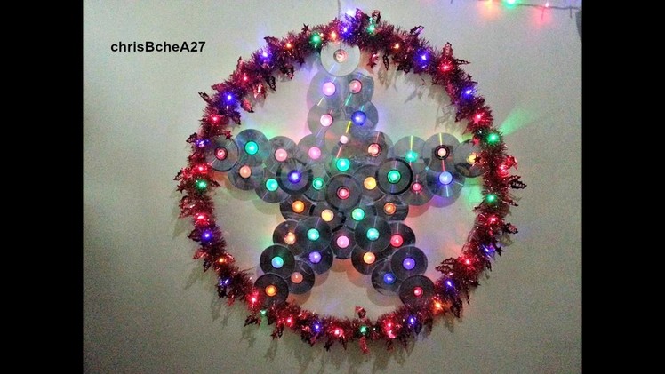 DIY# 49 36 inches Xmas Lantern. Parol from Recycled CD and DVD