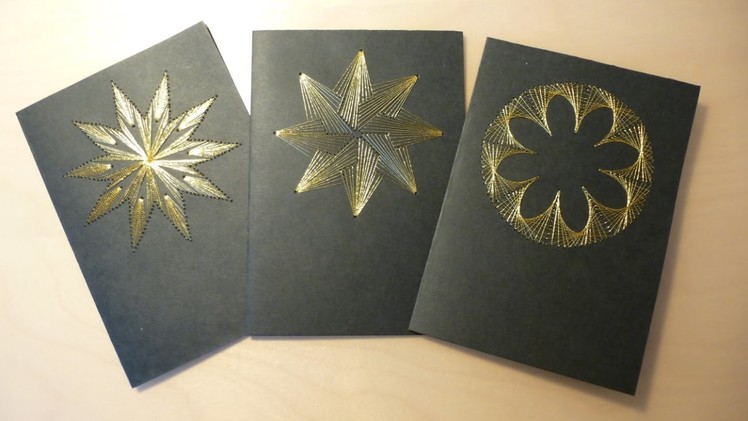 DIY Black & Gold Christmas Card Embroidery