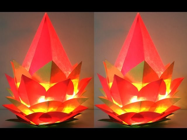 DIY Christmas Crafts : How to Make Amazing Paper Lantern of Lotus Shape | DIY Home Decoration