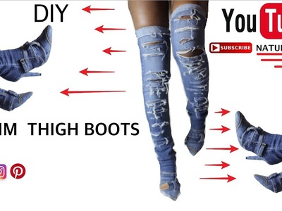 DIY | Denim Thigh Boots | Inspired by Kim K