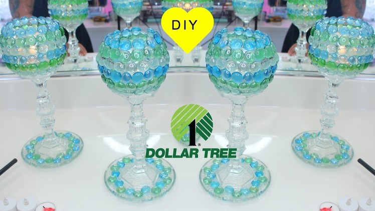 DIY DOLLAR TREE   ❤  MOSIAC GLASS GOBLET CANDLE HOLDERS   ❤  ROOM DECOR