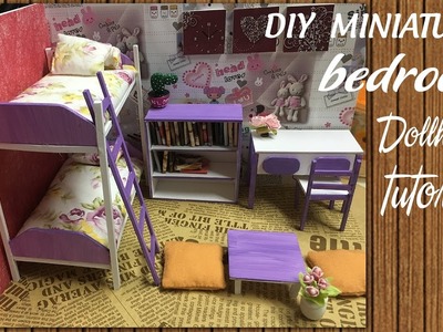 DIY Dollhouse Miniature Bedroom Tutorial | DIY Furniture Set Tutorial | FULL Video | N&L DIY