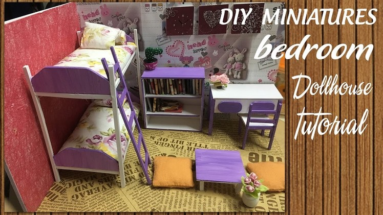 DIY Dollhouse Miniature Bedroom Tutorial | DIY Furniture Set Tutorial | FULL Video | N&L DIY