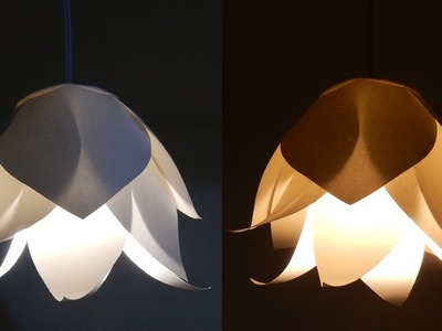 DIY flower lamp - learn how to make a paper flower lampshade for a pendant light - EzyCraft