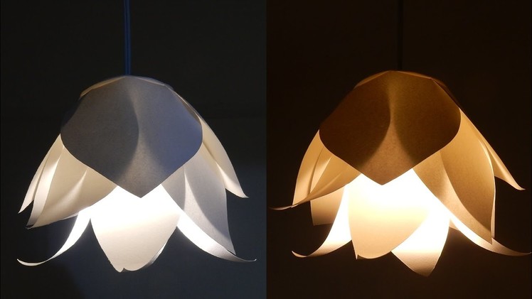DIY flower lamp - learn how to make a paper flower lampshade for a pendant light - EzyCraft