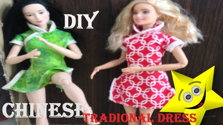 DIY. How to make a Chinese Traditional dress for Barbies.Qi Pao.Cheongsam