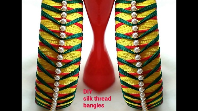 DIY IDEAS|How to make SILK THREAD bangles. !!
