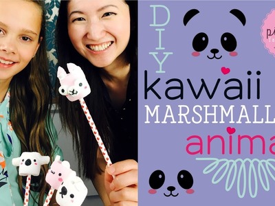 DIY! KAWAII MARSHMALLOW ANIMALS | Collaboration Pink Pie Factory with Maqaroon | Lara-Marie & Joanna