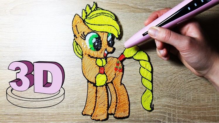 DIY My Little Pony How to Draw Applejack with 3D PEN Coloring video for kids