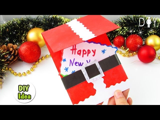 DIY New Year Gift Card Santa