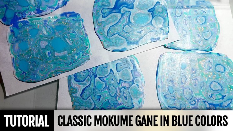 DIY! Video tutorial! Polymer clay technique: Classic Mokume Gane in blue colors!