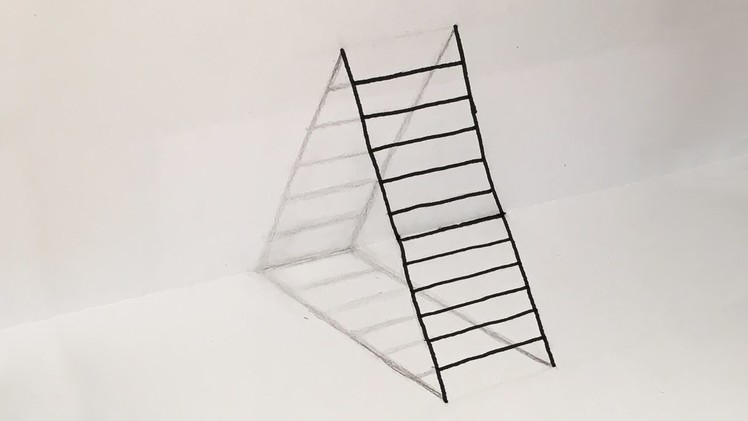 How To Draw Ladder Optical Illusion (DIY 3D Ladder)