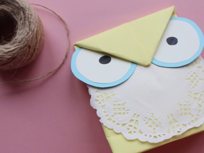 How to make owl paper bag -gift bag- DIY
