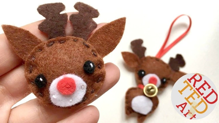 Kawaii Reindeer Badge & Ornament DIY - Christmas Sewing for Beginners - Free Pattern