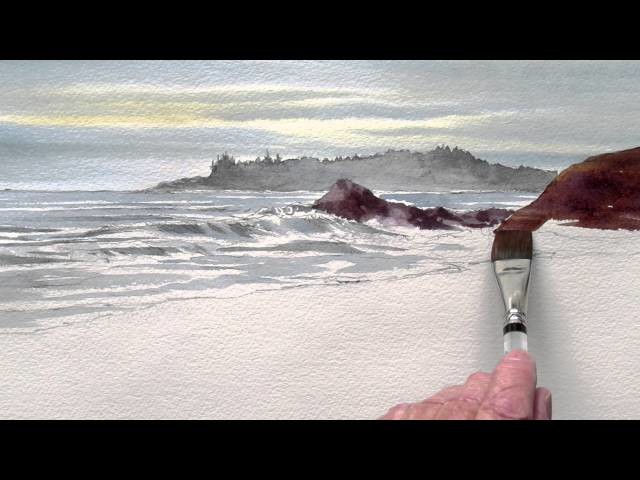 Painting wet sand in watercolor