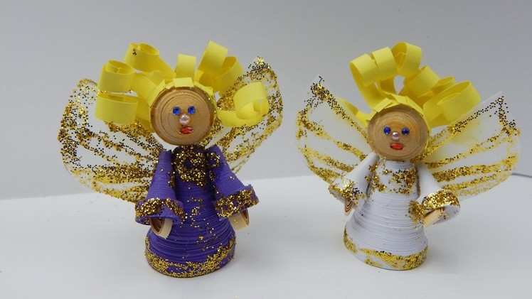 Quilling 3D Dolls - Christmas angels | DIY crafting Christmas angels