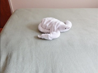 ASMR Towel Folding Turtle, silence and relaxing video.