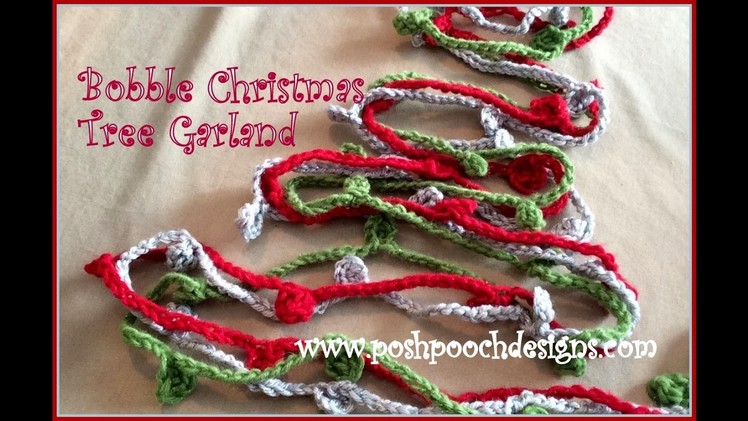 Bobble Christmas Tree Garland Crochet Pattern