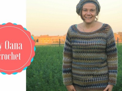 Crochet garnny stitch sweater sleeves border by Oana