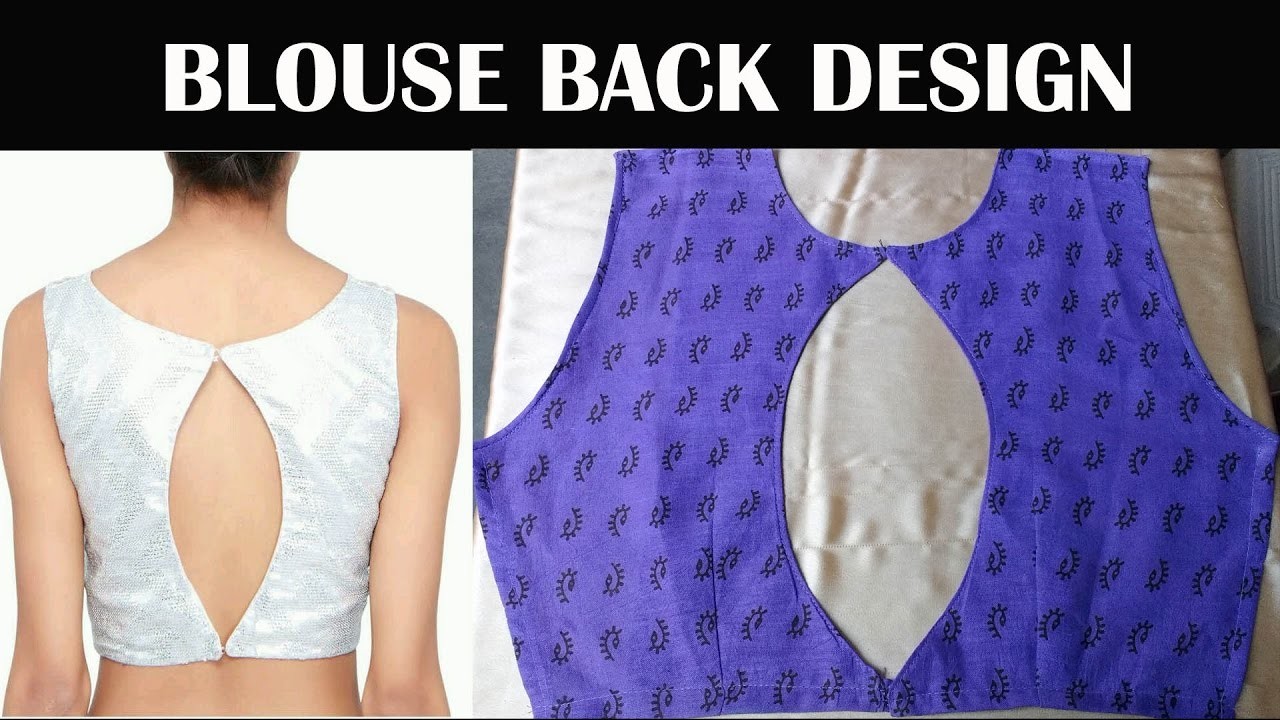 Designer blouse back design DIY, Blouse back design cutting and stitching