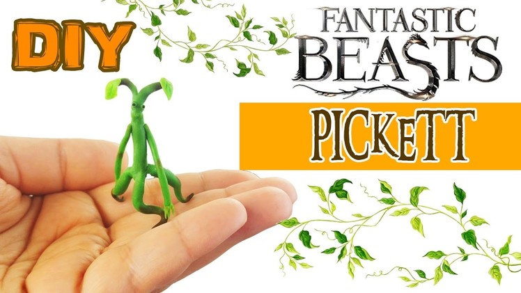 DIY FANTASTIC BEASTS AND WHERE TO FIND THEM PICKETT BOWTRUCKLE Polymer Clay Tutorial How to make diy