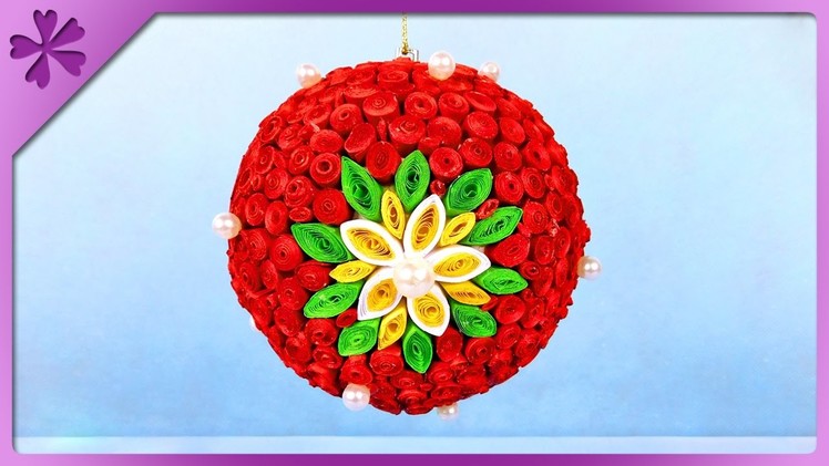 DIY Quilling Christmas ball (ENG Subtitles) - Speed up #281