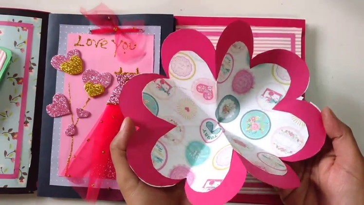 DIY Scrapbook Album For Valentine's Day Making Tutorial | How To | Craftlas