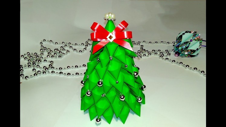 Easy DIY Christmas tree - 3 ideas - Paper Christmas tree. Christmas Decoration