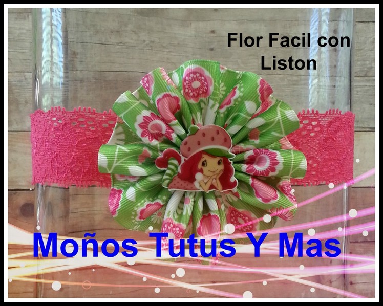 FLOR FACIL CON LISTON Paso a Paso EASY TO MAKE RIBBON FLOWER Step By Step Tutorial DIY How To PAP