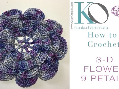 How to Crochet 3D 9 Petal Flower
